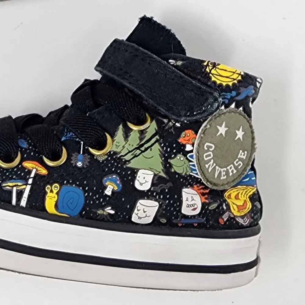 Converse Sneakers Infant Toddler 6 Chuck Taylor Camping Theme High Top Shoes